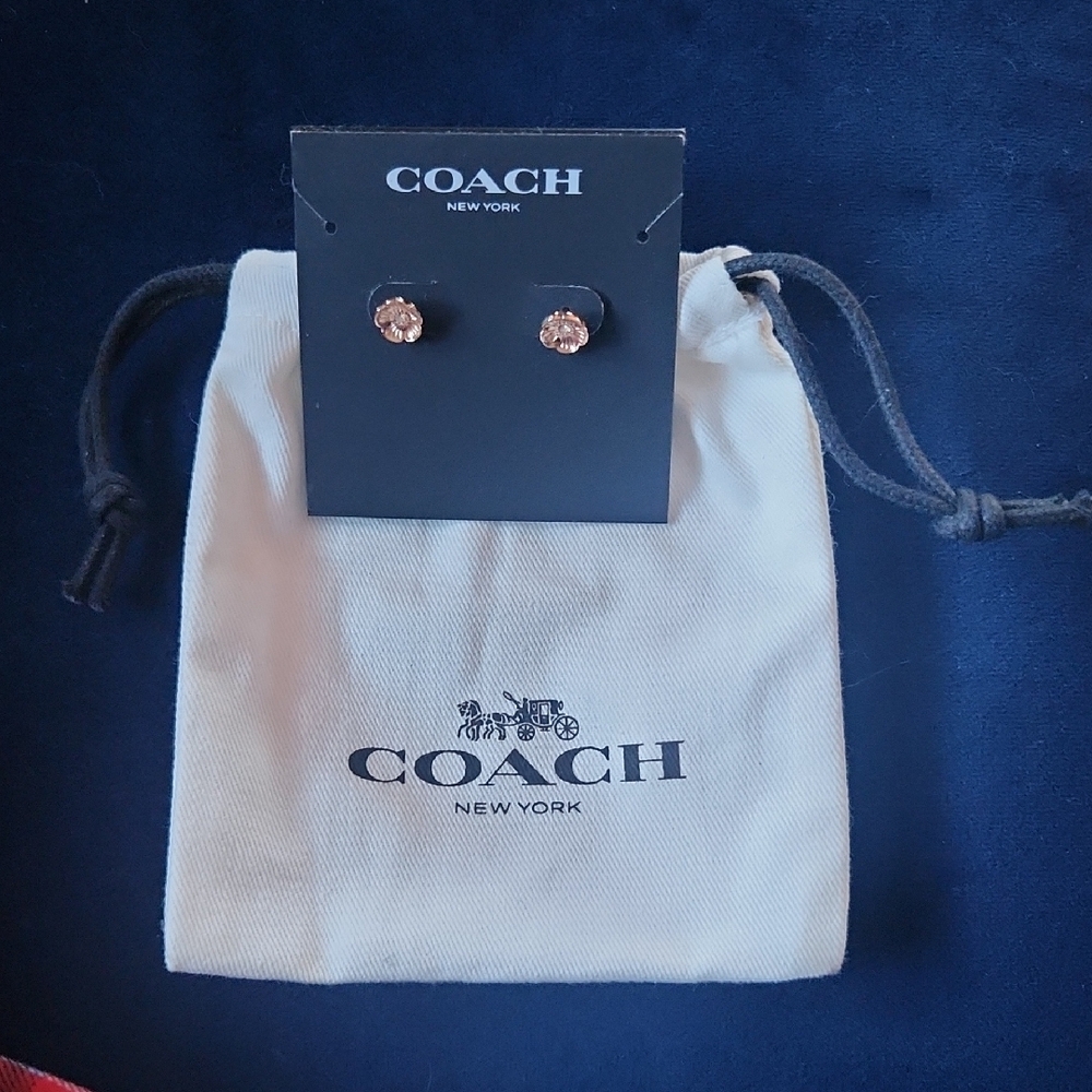Coach Rose Gold Floral Earrings